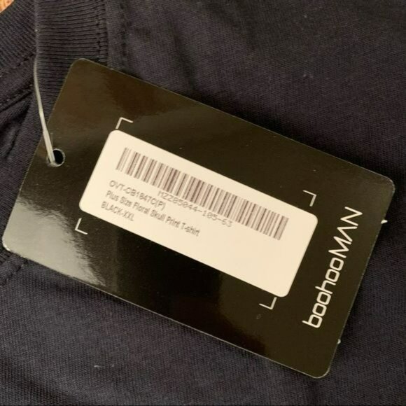 Boohoo man plus size floral skull print short sleeve t-shirt - XXL - Picture 5 of 9